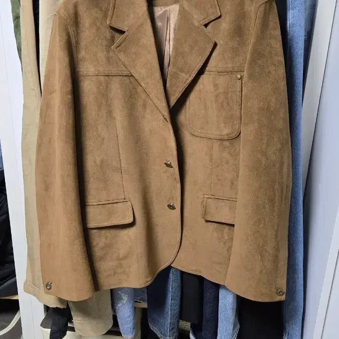 [BUNJANG] Lemad Taylor Faux Suede Jacket Brown Size 2 / 르마드 테일러 페이크 스웨이드 자켓 브라운 2사이즈 판매합니다
