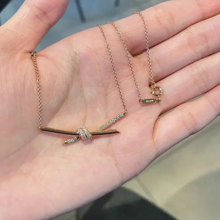 [BUNJANG] Tiffany &amp; Co. Rose Gold Diamond Note Necklace / 티파니앤코 로즈골드 노트 목걸이