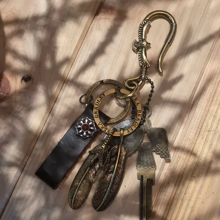 [BUNJANG] 3CROSS Gold Brass Double Wing Keyring / 3CROSS gold brass duble wing KEYRING