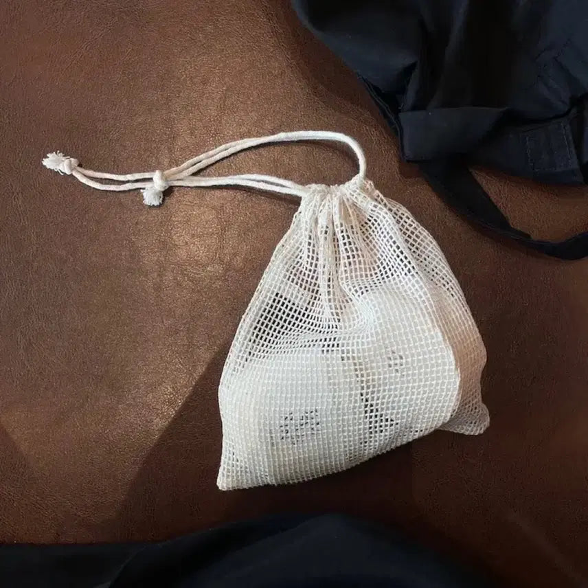 [BUNJANG] Cotton Mesh Pouch Set (2 pcs) / 면 메쉬 파우치