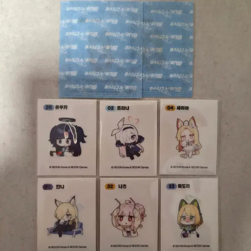 [SOLD OUT] 블루아카이브 GS25 콜라보 띠부씰 8장 일괄
