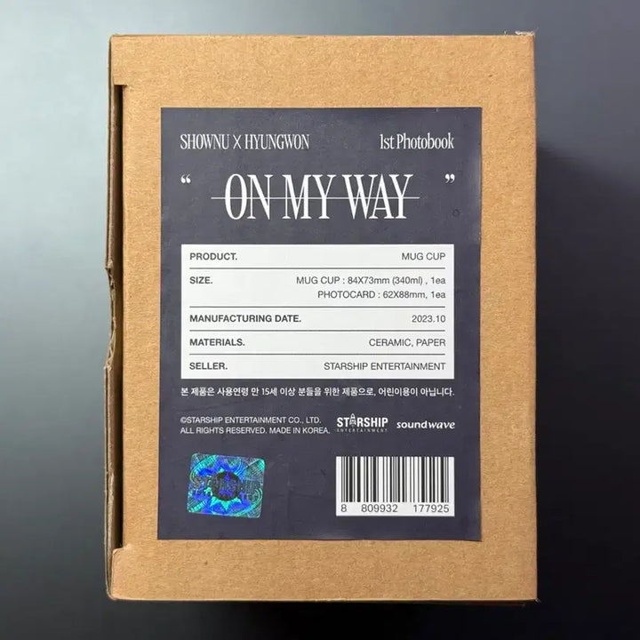 [BUNJANG] MONSTA X SHOWNU X HYUNGWON On My Way Mug Cup + Photocard / 몬스타엑스 셔누형원 on my way 머그컵 + 포카