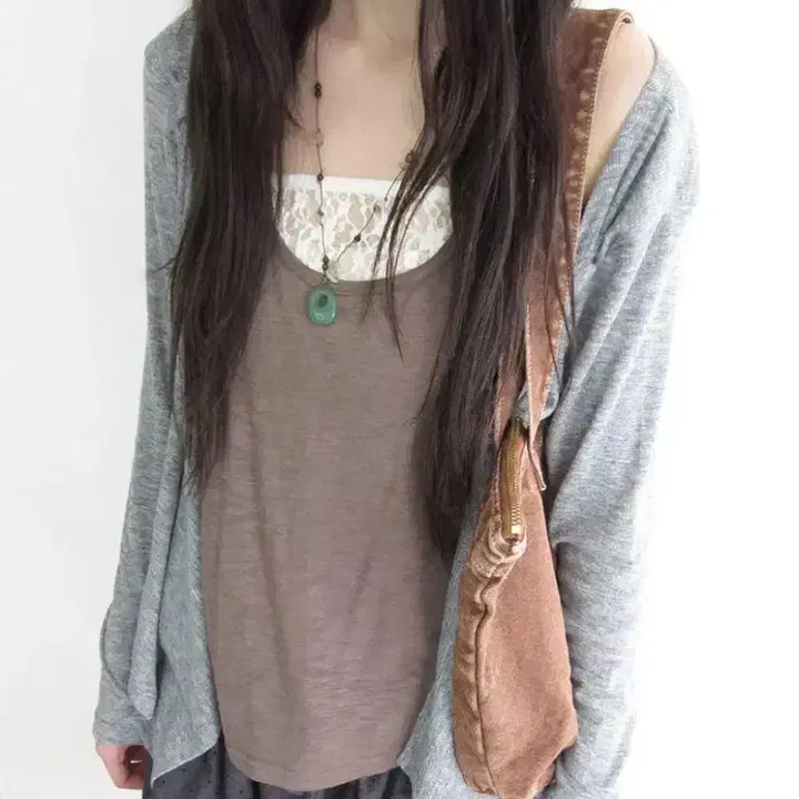 [SOLD OUT] 히피디피 ribbon drape cardigan 가디건 그레이