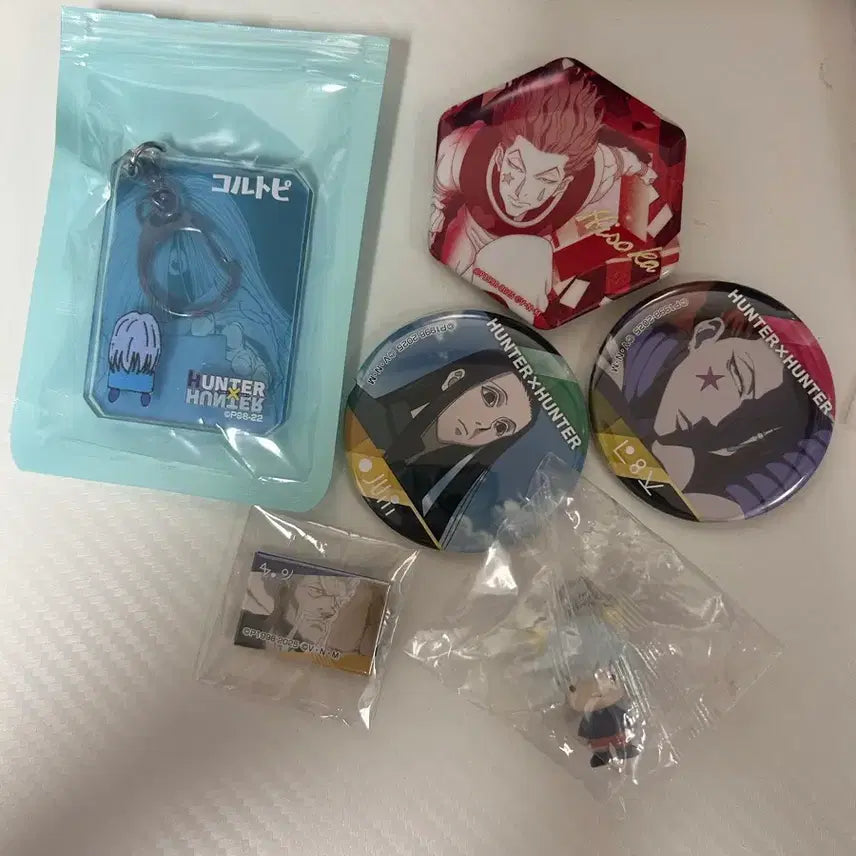[BUNJANG] Hunter x Hunter Can Badge Acrylic Keyring Bundle Set / 한터헌터 캔뱃지 아크릴 키링 메지루시 일괄