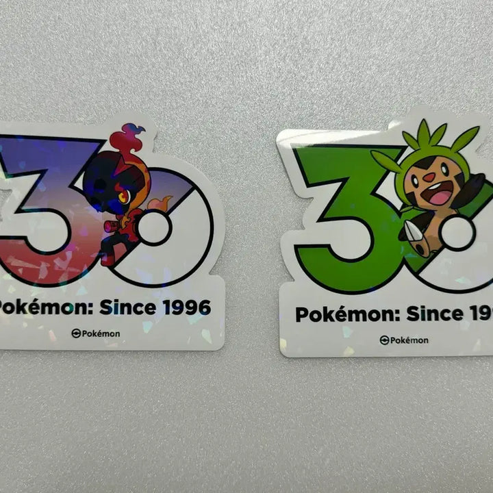 [BUNJANG] Pokemon 30th Anniversary Logo Stickers - Meowth, Bellsprout, Chespin, Carbink, Aipom, Poliwag / 포켓몬 30주년 로고 스티커 나옹, 모다피, 도치마론, 카르본, 에이팜
