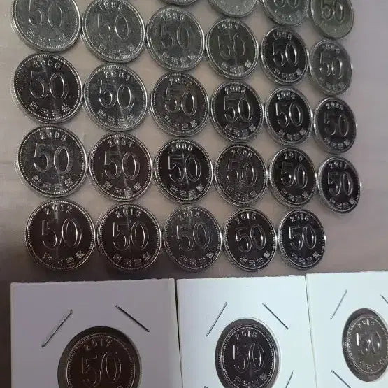[BUNJANG] 1972-2020 South Korean 50 Won Coin Collection / 동전 사용제 50원 줄세우기