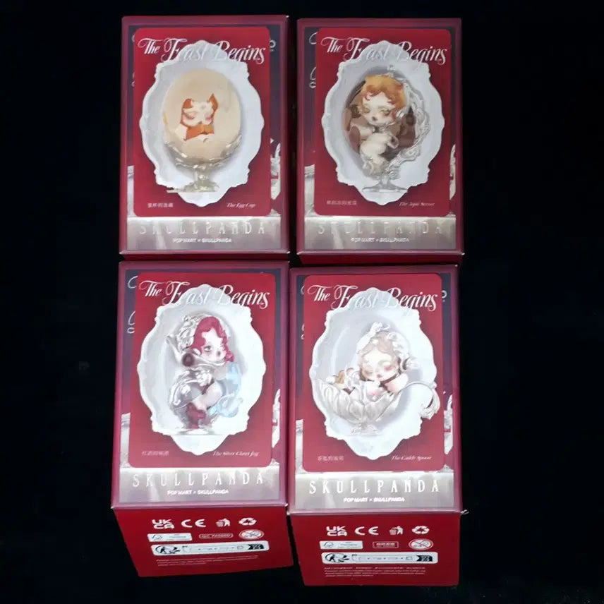 [BUNJANG] Pop Mart Skullpanda Banquet Prelude Figure 4-Item Bundle Set / [팝마트 정품/미개봉/정가이하] 스컬판다 만찬의 서막 피규어 4종 일괄