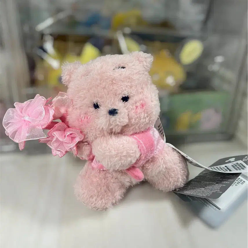 [BUNJANG] Disney Winnie the Pooh 100th Anniversary Cherry Blossom Plush Keychain (New) / 정품 디즈니 곰돌이푸 100주년 벚꽃 인형 키링 새상품