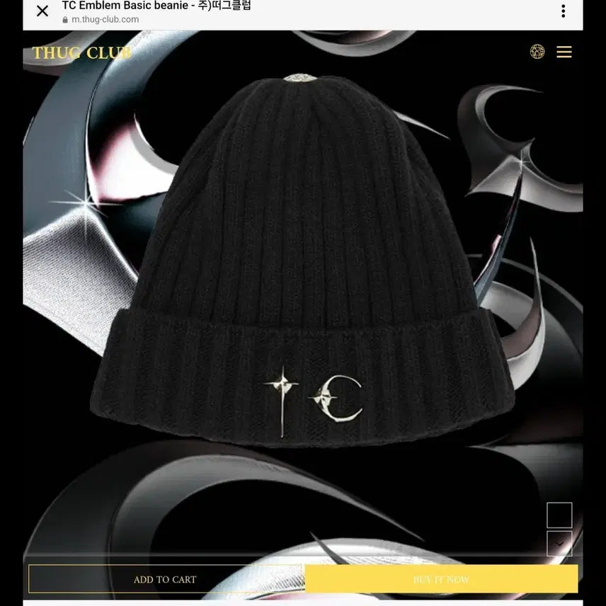 [SOLD OUT] 떠그클럽 TC 스터드 로고 비니(블랙) (새상품)