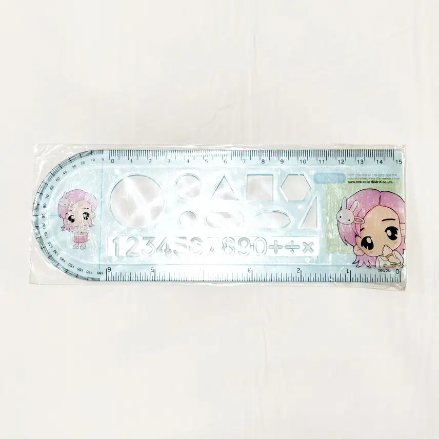 [BUNJANG] Mr. K Valent Transparent Ruler Set / 미스터케이 발렌 투명 눈금자 도형자