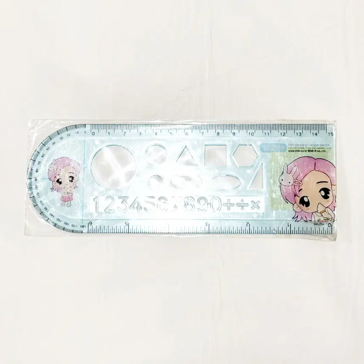 [BUNJANG] Mr. K Valent Transparent Ruler Set / 미스터케이 발렌 투명 눈금자 도형자