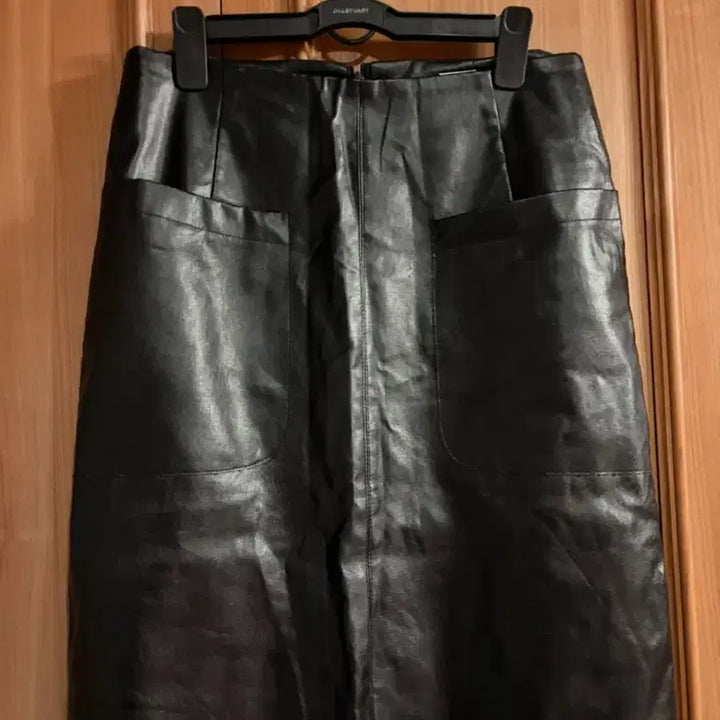 [BUNJANG] Black Long Leather Skirt / 블랙 롱 레더 가죽 롱 스커트 치마
