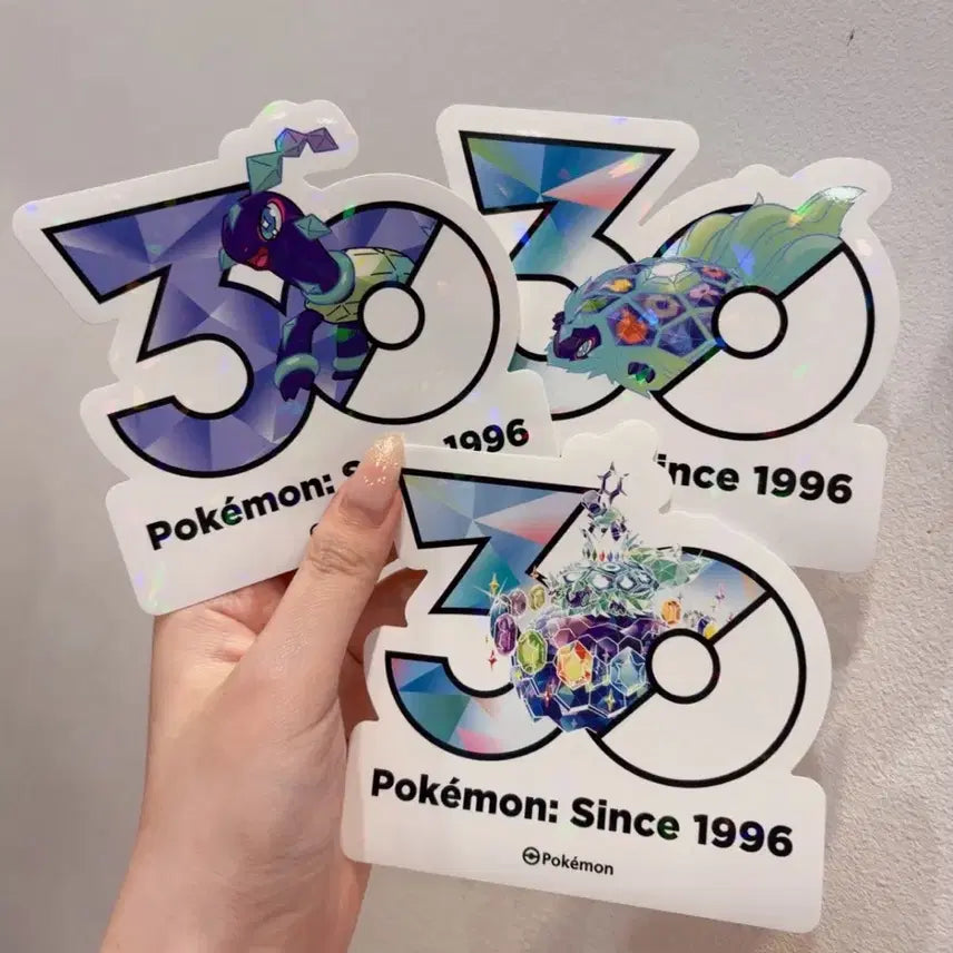 [BUNJANG] Pokemon Terapagos Normal Form, Teralystal Form, Stellar Form 30th Anniversary Sticker Set / 테라파고스 3종 노말폼 테라스탈폼 스텔라폼 포켓몬 30주년 스티커