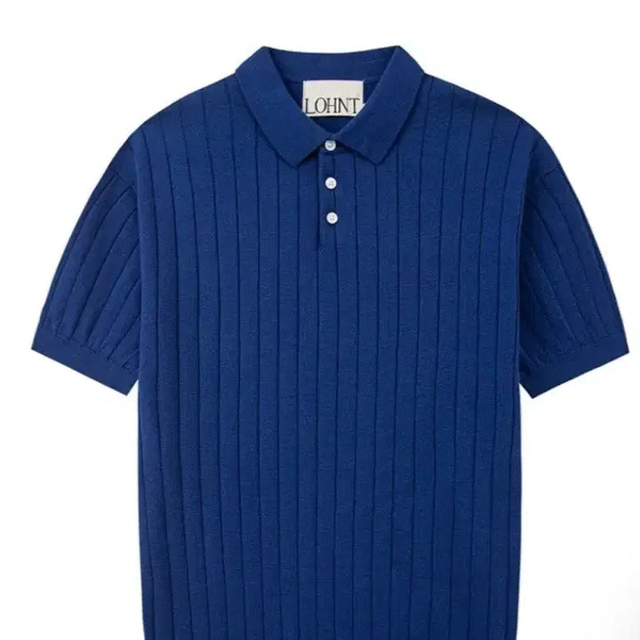 [BUNJANG] Ronde Blue Ribbed Collar Knit XL / 새옷) 론트 블루 골지 카라 니트 XL