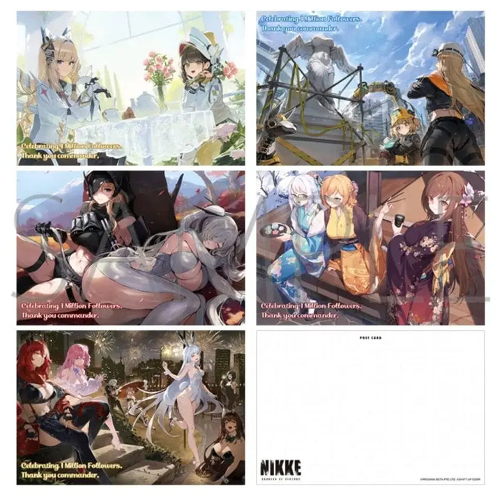 [BUNJANG] Goddess of Victory: NIKKE 1 Million Follower Celebration Movic Postcard 5-Piece Set / 신상품)승리의 여신 니케 100만 팔로워 기념 무빅 엽서 5종 세트