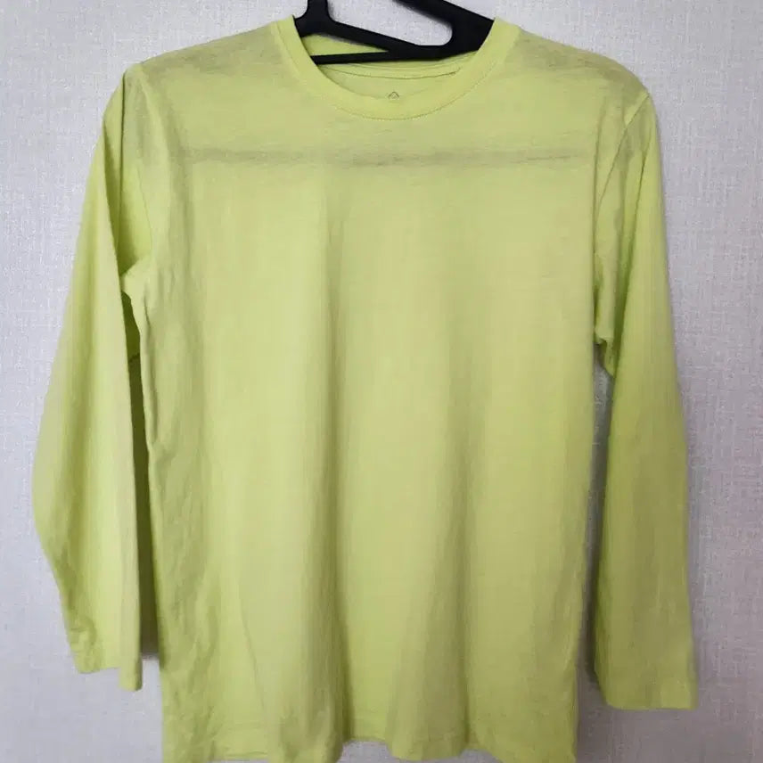 [BUNJANG] Topten Kids Long Sleeve T-Shirt Fluorescent Yellow Size 140 / 의류 아동 상의 탑텐키즈 긴팔티 형광노랑 140사이즈
