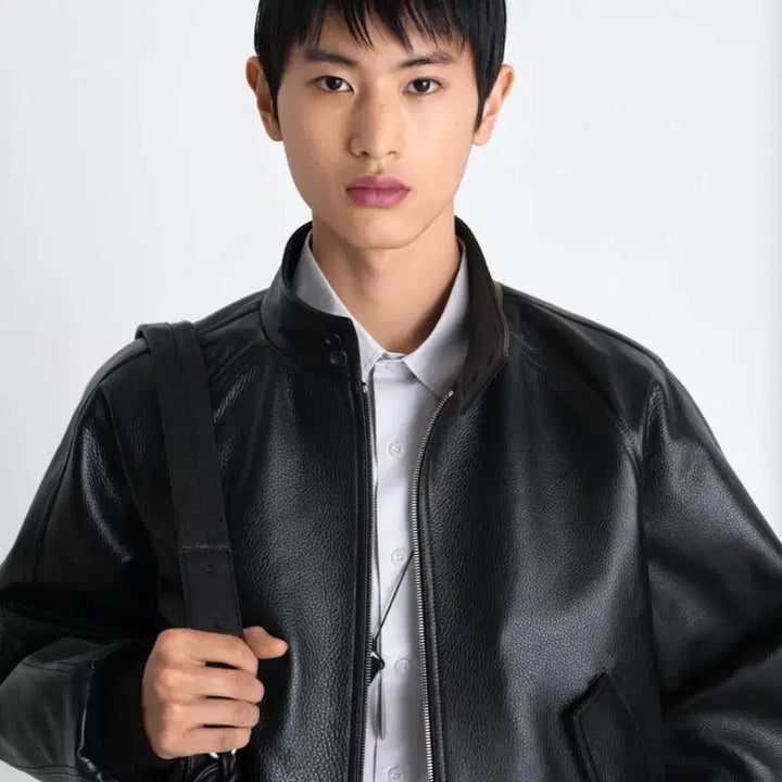 [BUNJANG] Label Archive 26ss Leather Blouson Jacket / 라벨아카이브 26ss신상 레더 블루종 (가죽자켓) 팔아요