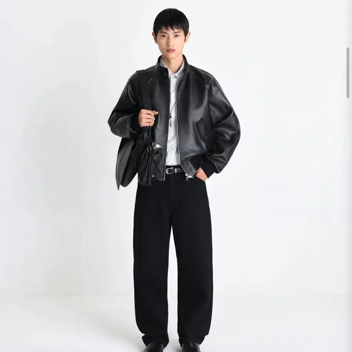[BUNJANG] Label Archive 26ss Leather Blouson Jacket / 라벨아카이브 26ss신상 레더 블루종 (가죽자켓) 팔아요