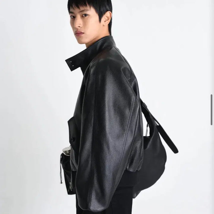 [BUNJANG] Label Archive 26ss Leather Blouson Jacket / 라벨아카이브 26ss신상 레더 블루종 (가죽자켓) 팔아요