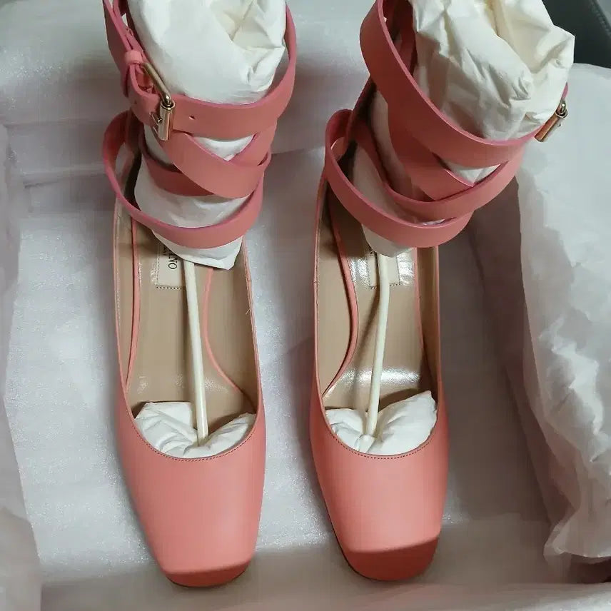 [BUNJANG] Valentino Coral Pink Suede Low Heel Pumps / 정품)발렌티노 슈즈신발힐