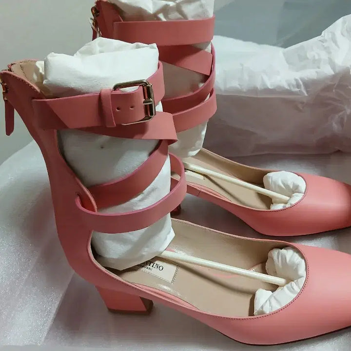 [BUNJANG] Valentino Coral Pink Suede Low Heel Pumps / 정품)발렌티노 슈즈신발힐