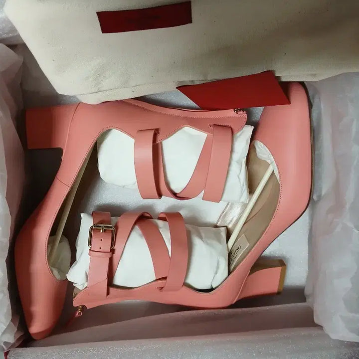 [BUNJANG] Valentino Coral Pink Suede Low Heel Pumps / 정품)발렌티노 슈즈신발힐