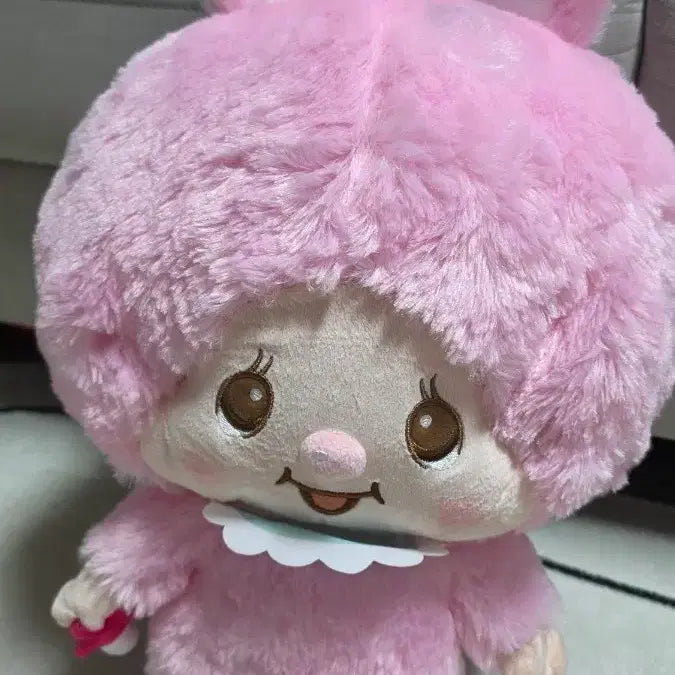 [BUNJANG] Monchhichi Pink Rabbit Large Plush Doll / 토끼 몬치치 핑크 대형인형