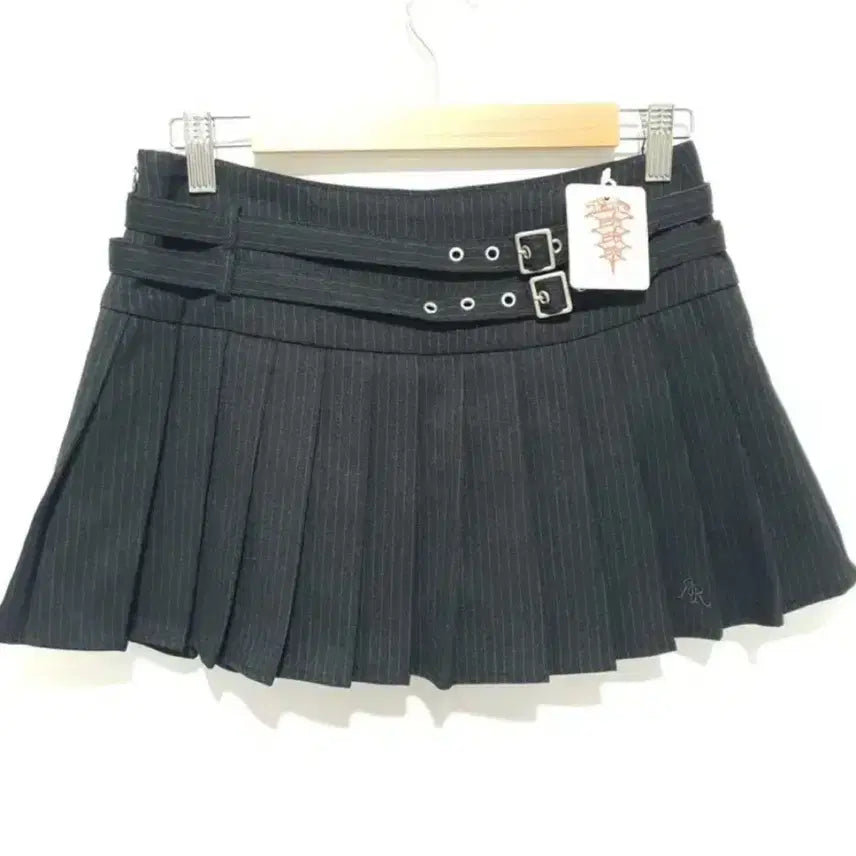 [BUNJANG] Striped Belt Pleated Skirt / 스트라이프 벨트 플리츠 스커트