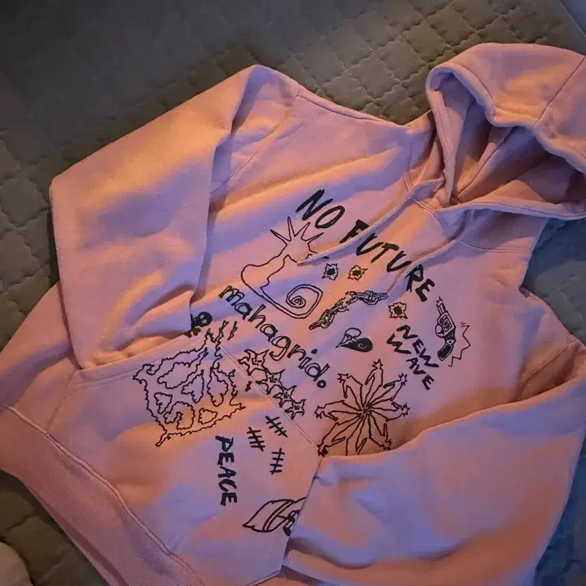 [BUNJANG] Mahagrid Pink Hoodie / 마하그리드 핑크후드티
