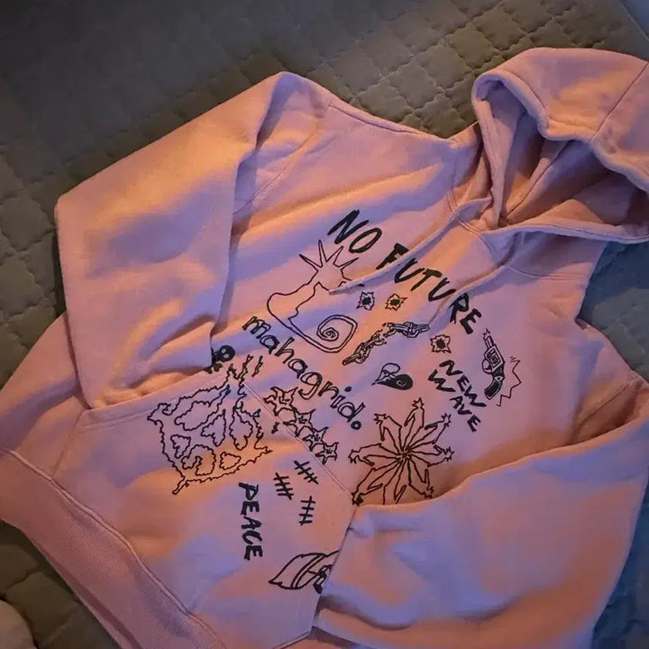 [BUNJANG] Mahagrid Pink Hoodie / 마하그리드 핑크후드티