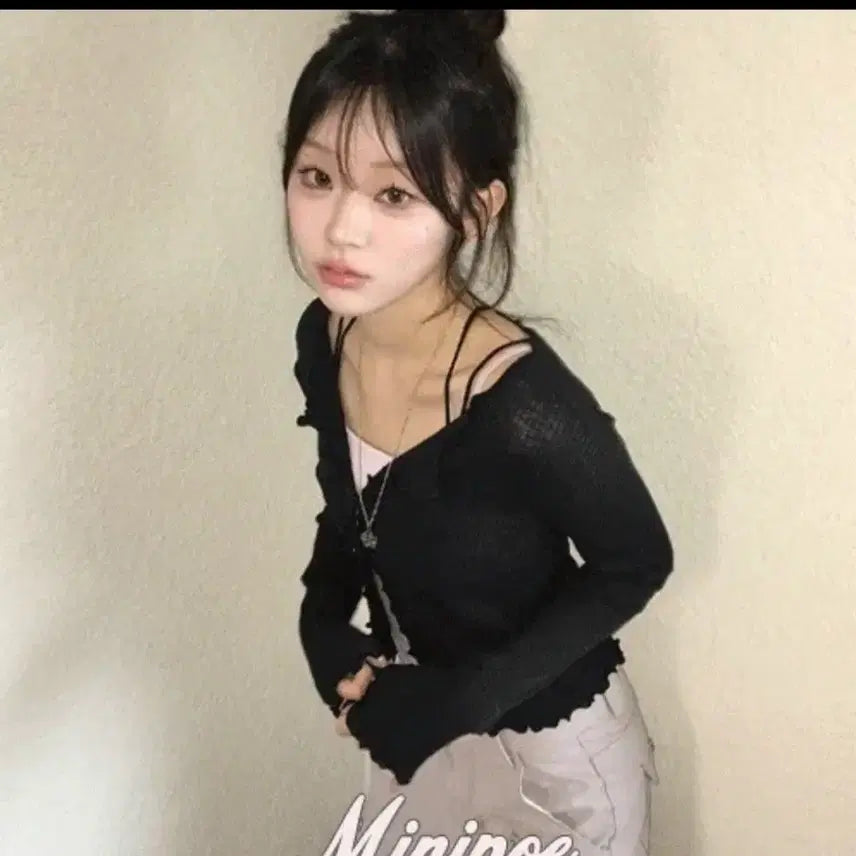 [SOLD OUT] 미니포에 린느 프릴 미니 보정슬림핏 가디건