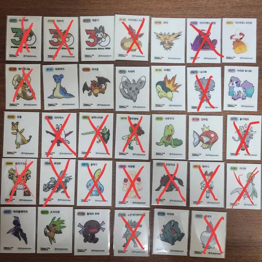 [BUNJANG] Pokemon 30th Anniversary Edition 5 Stickers / 포켓몬 띠부씰 30주년 시즌5