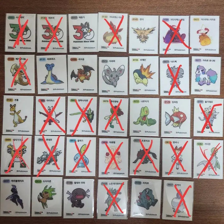 [BUNJANG] Pokemon 30th Anniversary Edition 5 Stickers / 포켓몬 띠부씰 30주년 시즌5