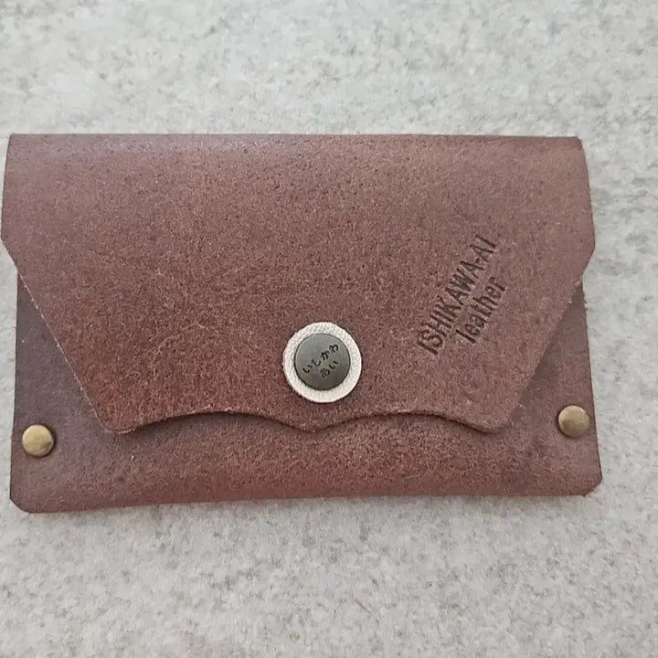 [BUNJANG] ISHIKAWA-AI Leather Cardholder Brown / ISHIKAWA-AI 가죽 카드지갑 브라운