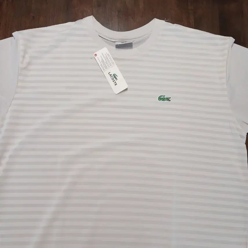 [SOLD OUT] 라코스테 스트라이프 기능성 반팔 티셔츠 아이보리