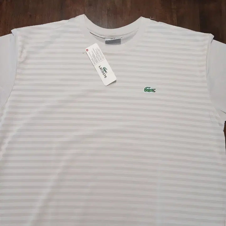 [SOLD OUT] 라코스테 스트라이프 기능성 반팔 티셔츠 아이보리