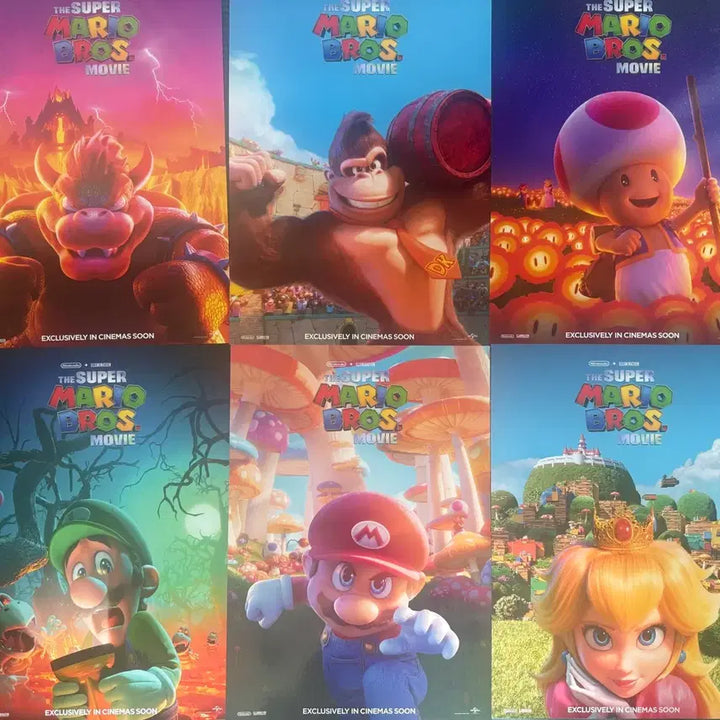[BUNJANG] The Super Mario Bros. Movie Character Poster Set (6 Types) / 영화 슈퍼 마리오 브라더스 캐릭터 포스터 6종 팝니다