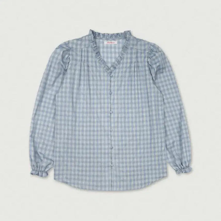[BUNJANG] Love By Mood Vintage Frill Blouse / 러브바이무드 빈티지 프릴 블라우스 [check]