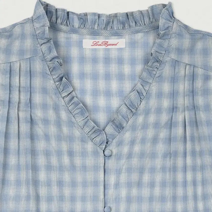 [BUNJANG] Love By Mood Vintage Frill Blouse / 러브바이무드 빈티지 프릴 블라우스 [check]