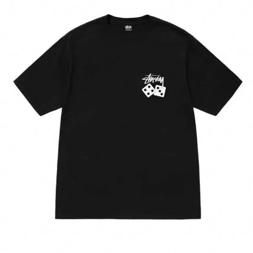 [BUNJANG] Stussy Dice Short Sleeve T-Shirt (Black, Cream) / 정품/무료배송)스 투 시 다이스 반팔 블랙,크림