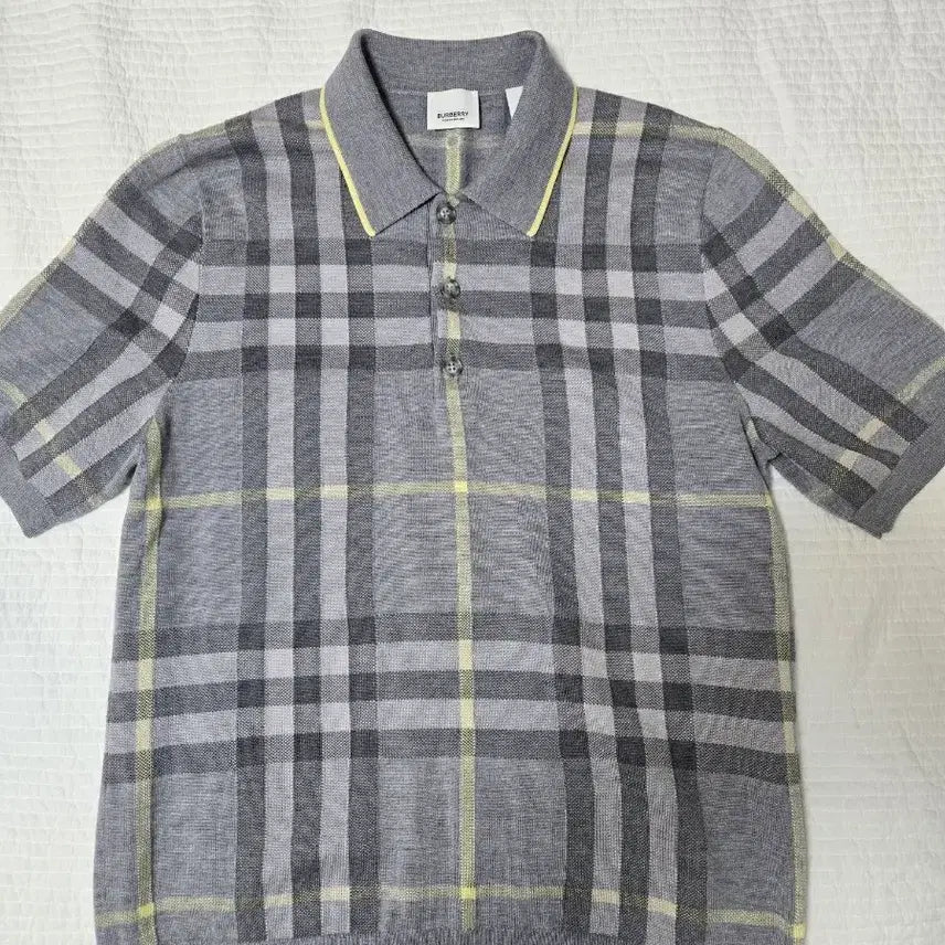 [BUNJANG] Burberry London Check Knit Short Sleeve Shirt / 버버리 니트반팔