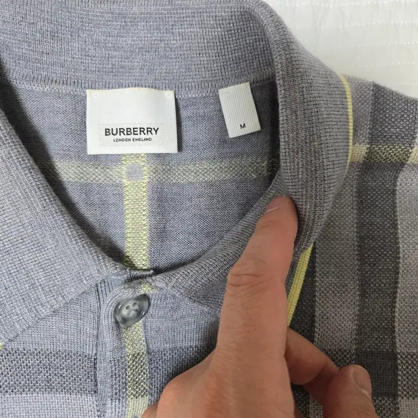 [BUNJANG] Burberry London Check Knit Short Sleeve Shirt / 버버리 니트반팔