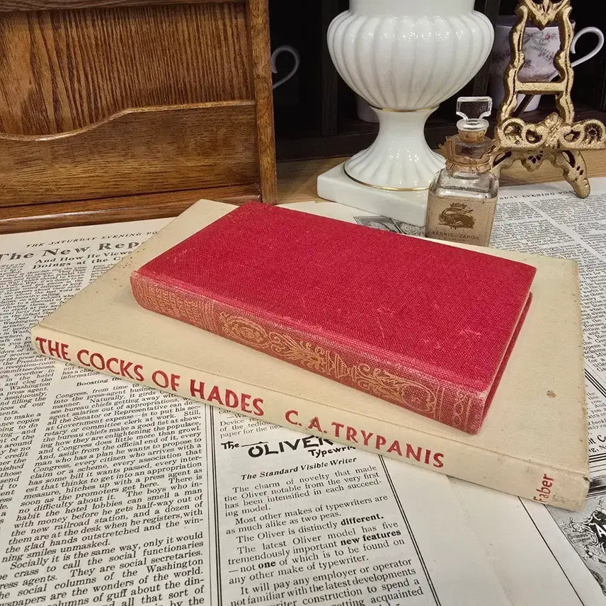 [BUNJANG] Vintage Antique Book Set (Set of 2) / 빈티지 앤틱 서적 책 세트 red
