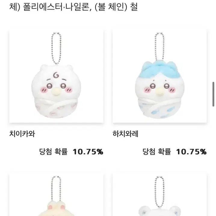 [BUNJANG] Chiikawa Lottery Prize E Hachiwara Mascot (Split Set) / 치이카와 베이비 쿠지 E상 마스코트 하치와레 소분