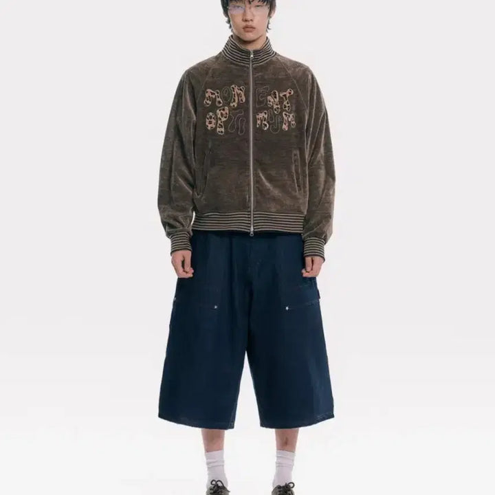 [BUNJANG] MOO Back Logo Indigo Denim Bermuda Shorts (L) / 백로고 카펜터 인디고 데님 버뮤다팬츠 (L)