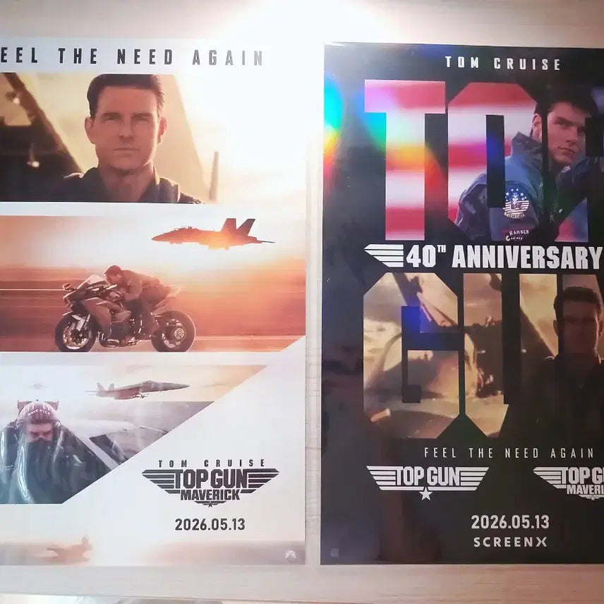 [BUNJANG] Top Gun 40th Anniversary Hologram SCREENX Poster &amp; Maverick Wingman Poster (Sealed) / 탑건 포스터 2종류 미개봉