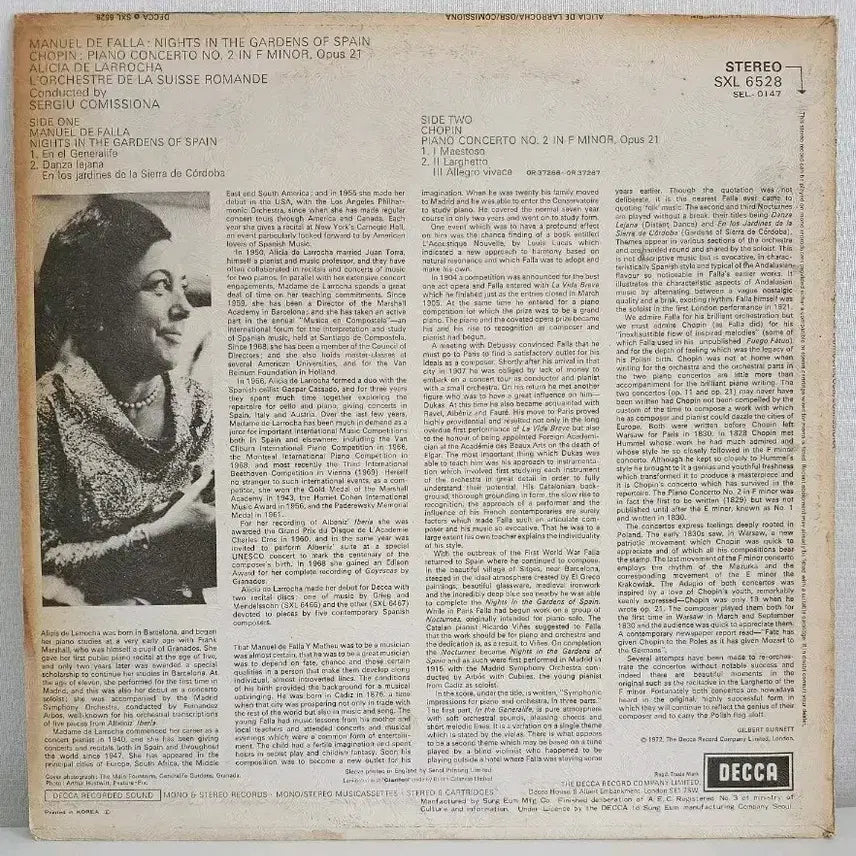 [BUNJANG] Manuel de Falla Nights in the Gardens of Spain LP / Manuel de Falla 스페인 정원의 밤 LP 음반