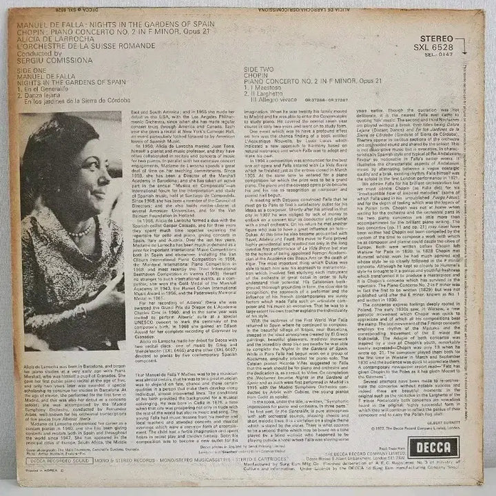 [BUNJANG] Manuel de Falla Nights in the Gardens of Spain LP / Manuel de Falla 스페인 정원의 밤 LP 음반