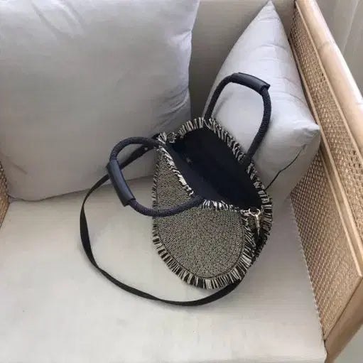 [BUNJANG] Zara Rattan Fringe Tote Bag Crossbody Bag / 자라 라탄 프린지 토트백 크로스백 택O 새상품