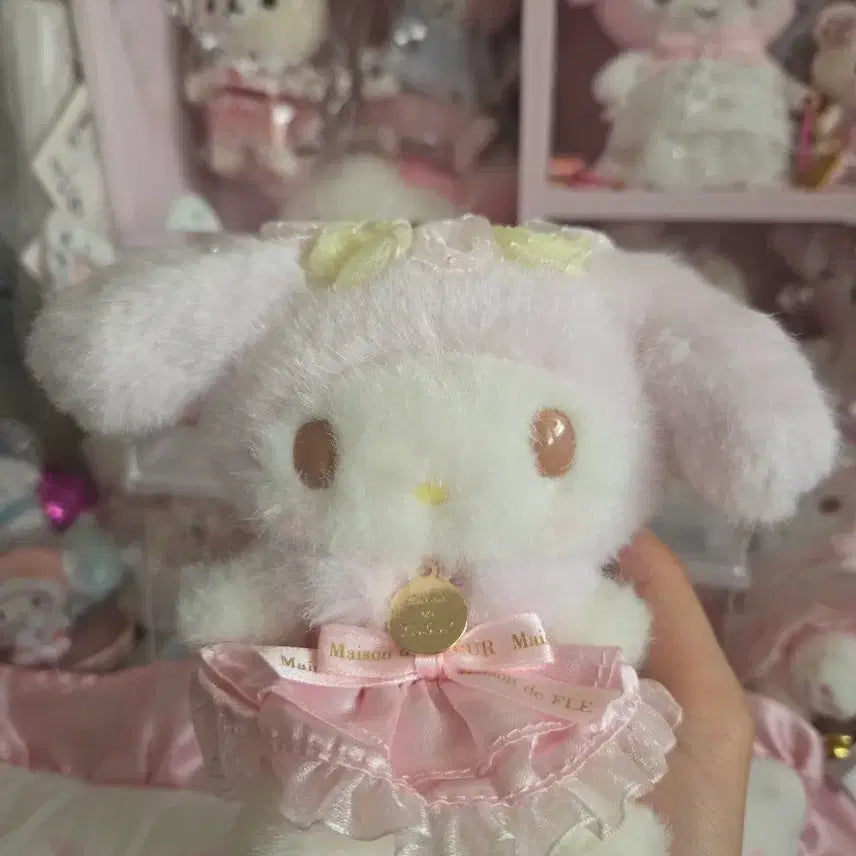 [BUNJANG] Sanrio Maison de Fleur My Melody Mascot Plush Pink Flower Wreath / 2021 산리오 메종드플뢰르 마이멜로디 마스코트 인형 연핑크 화관